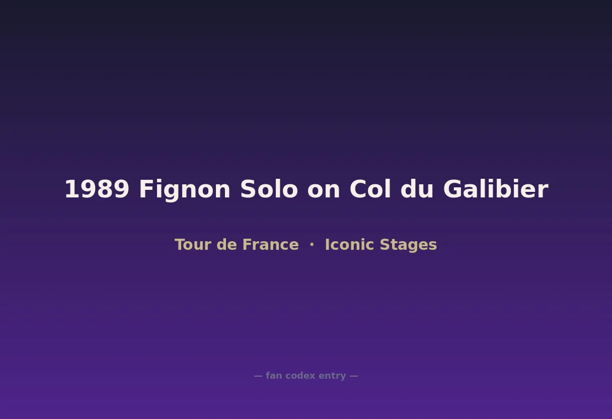 1989 Fignon Solo on Col du Galibier